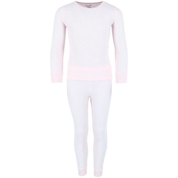 Rene Rofe Girl's Waffle Thermal Long Underwear 2-Piece Set - Picture 6 of 7